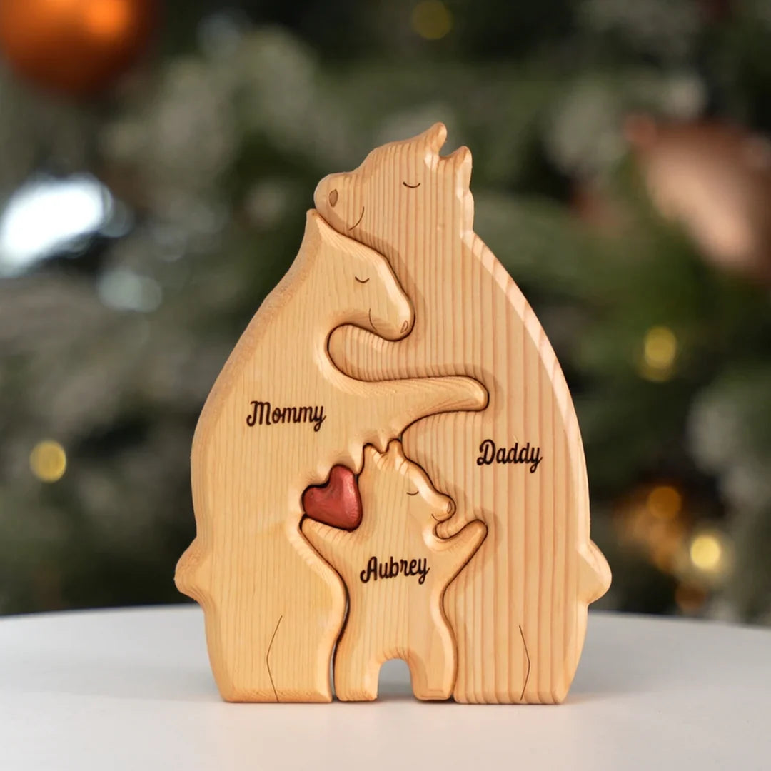 Personalized wooden family bear puzzle